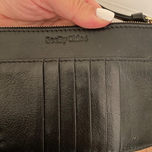 See By Chloe Black Leather Wristlet
